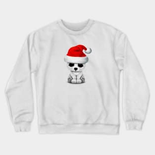 Baby Polar Bear Wearing a Santa Hat Crewneck Sweatshirt